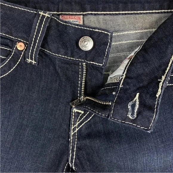 True Religion Bootcut Navy White Stitching Womens Size 29 - Picture 5 of 6